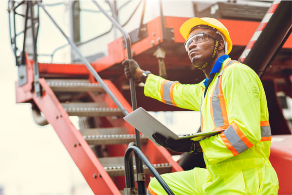 Man climbing stairs